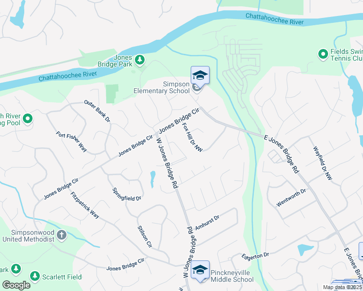 map of restaurants, bars, coffee shops, grocery stores, and more near 5268 Broadwood Avenue in Norcross