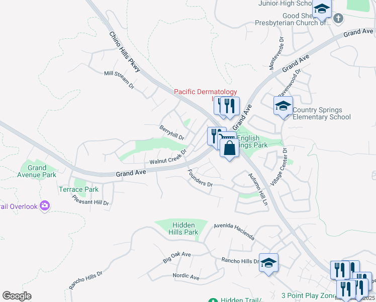 map of restaurants, bars, coffee shops, grocery stores, and more near 2012 Villa Del Lago Drive in Chino Hills