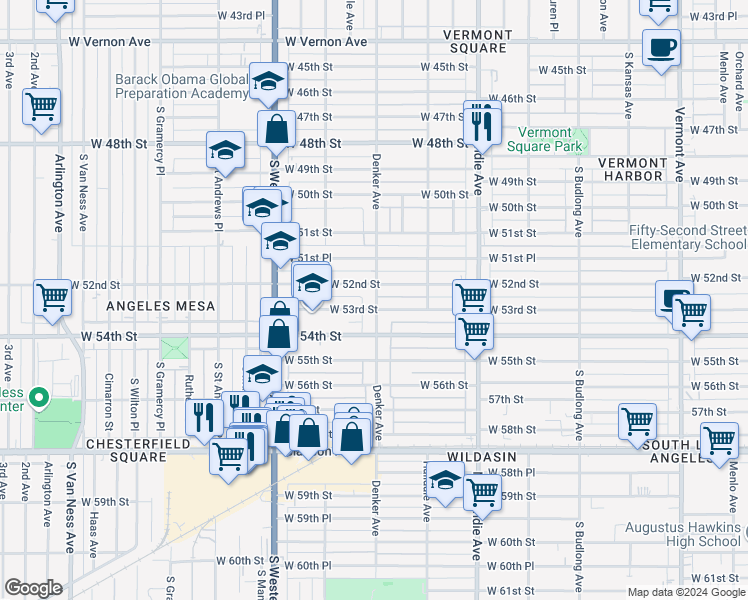 map of restaurants, bars, coffee shops, grocery stores, and more near in Los Angeles