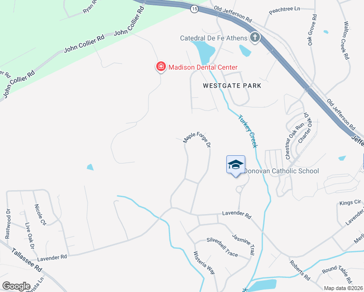 map of restaurants, bars, coffee shops, grocery stores, and more near 480 Maple Forge Drive in Athens