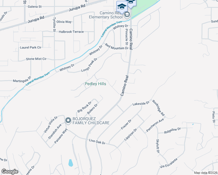 map of restaurants, bars, coffee shops, grocery stores, and more near 7616 Jayhawk Drive in Riverside
