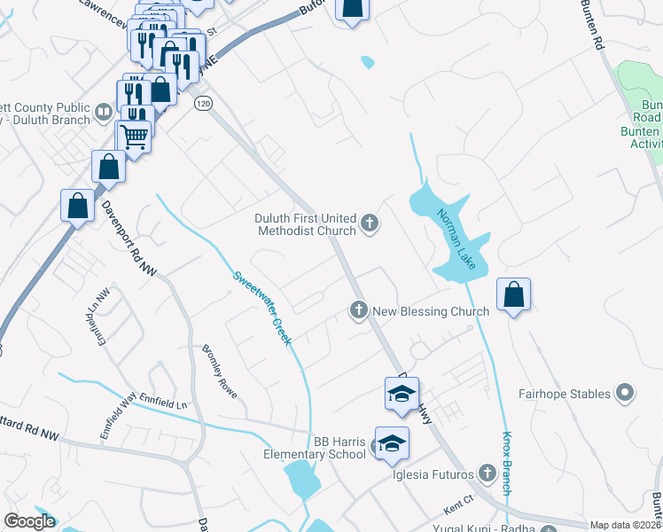 map of restaurants, bars, coffee shops, grocery stores, and more near 3040 Governors Avenue in Duluth