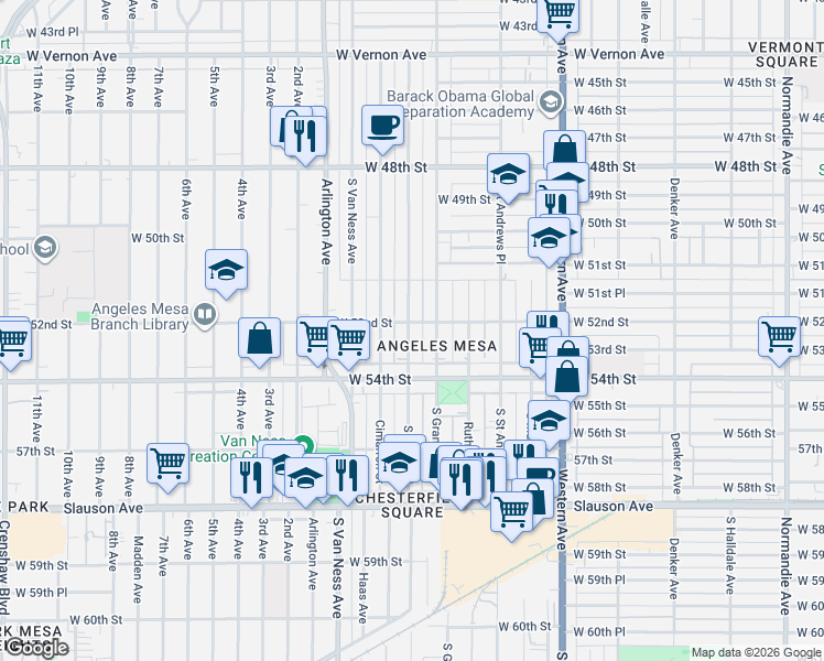map of restaurants, bars, coffee shops, grocery stores, and more near 5223 South Wilton Place in Los Angeles