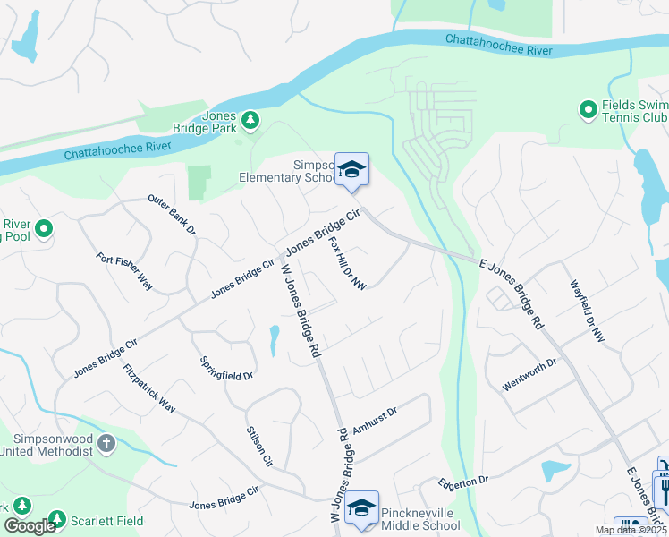 map of restaurants, bars, coffee shops, grocery stores, and more near 5268 Broadwood Avenue in Norcross