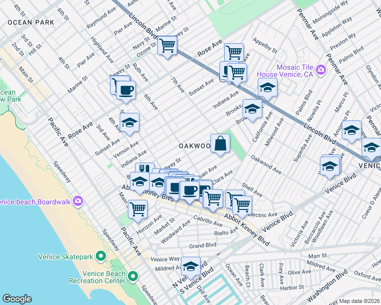 map of restaurants, bars, coffee shops, grocery stores, and more near 611 Broadway Street in Los Angeles