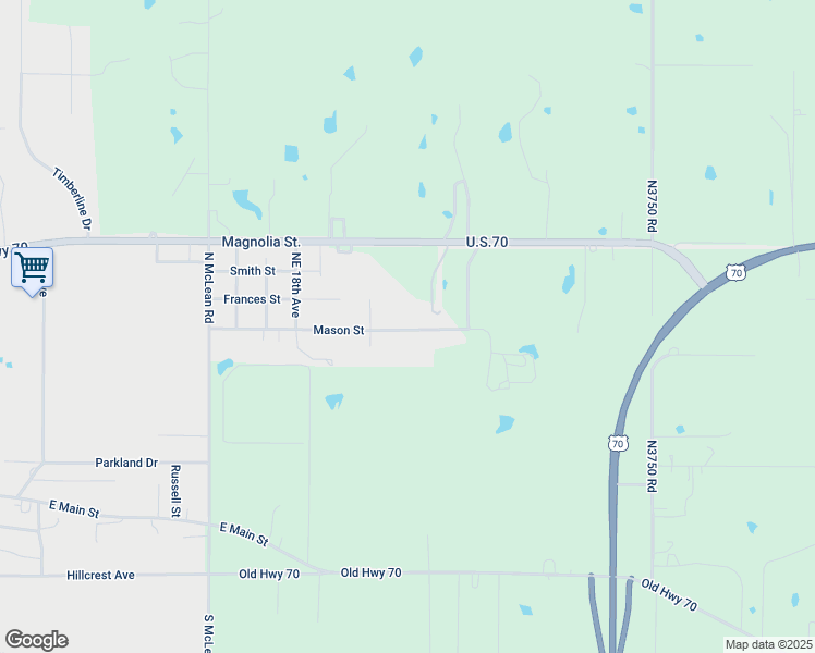 map of restaurants, bars, coffee shops, grocery stores, and more near 2115 Mason Street in Durant