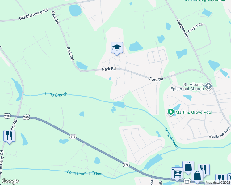 map of restaurants, bars, coffee shops, grocery stores, and more near 156A Nightingale Court in Lexington