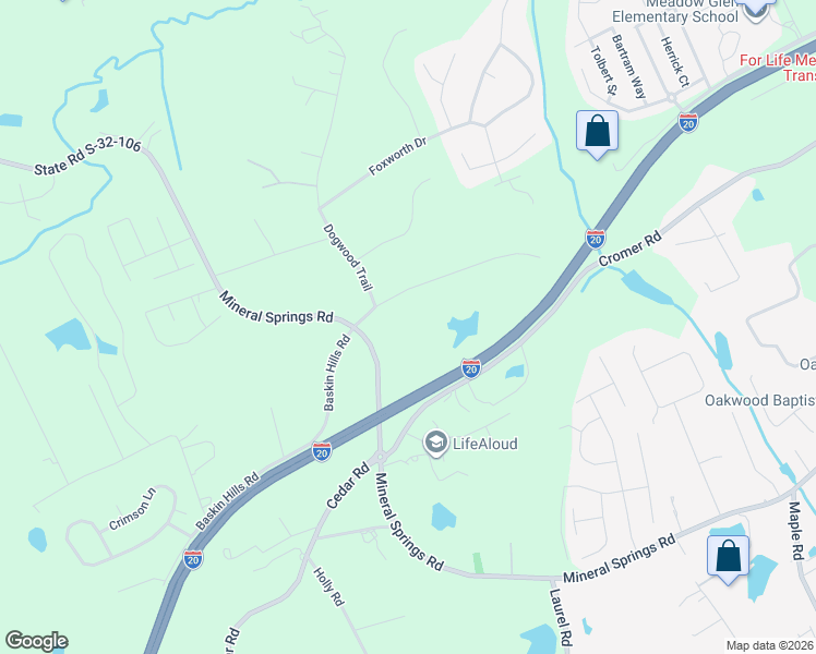 map of restaurants, bars, coffee shops, grocery stores, and more near 2815 Mineral Springs Road in Lexington