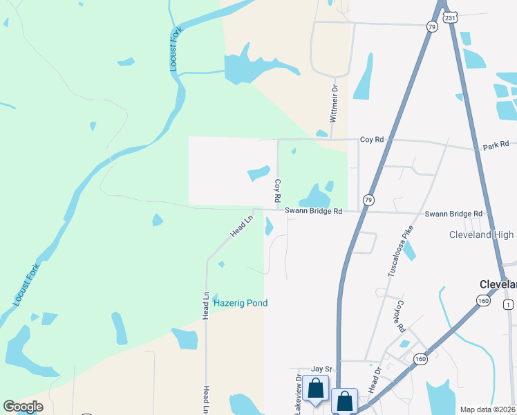 map of restaurants, bars, coffee shops, grocery stores, and more near 2273 Swann Bridge Road in Cleveland