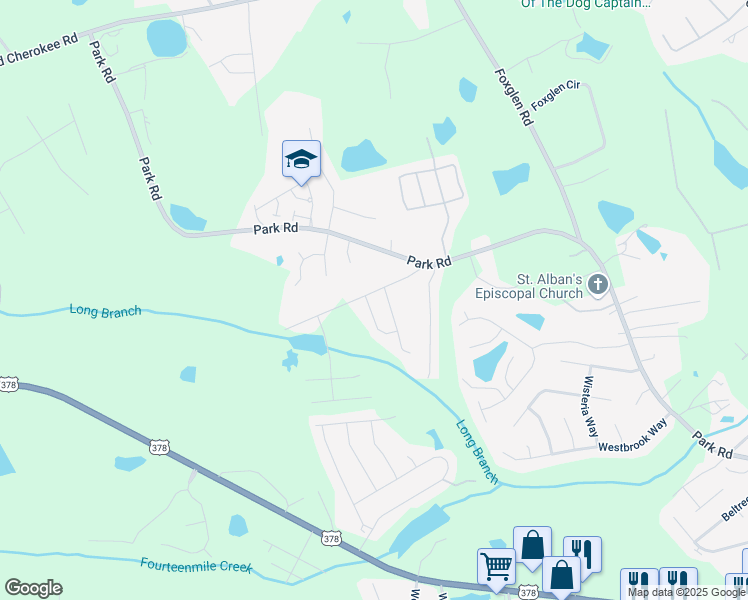 map of restaurants, bars, coffee shops, grocery stores, and more near 116 Misty Dew Lane in Lexington