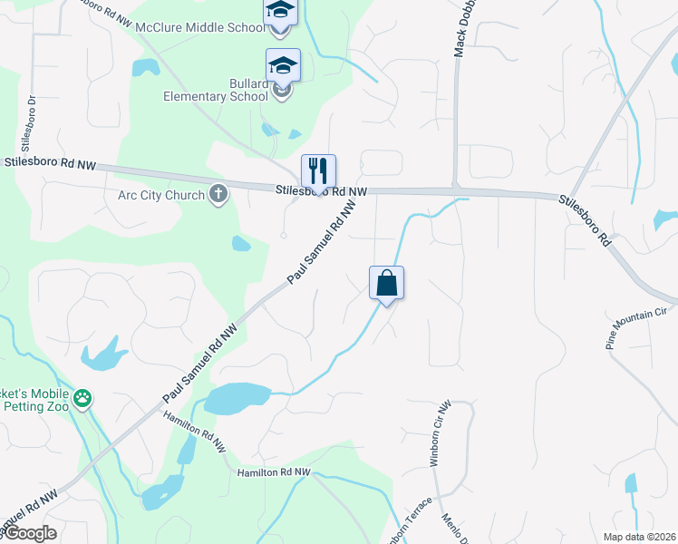 map of restaurants, bars, coffee shops, grocery stores, and more near in Kennesaw