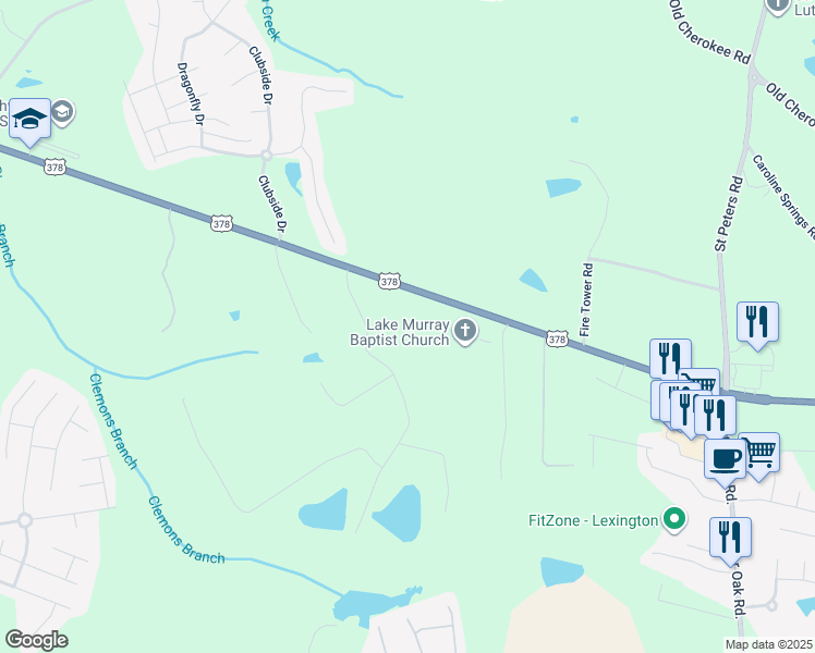 map of restaurants, bars, coffee shops, grocery stores, and more near 1023 U.S. 378 in Lexington