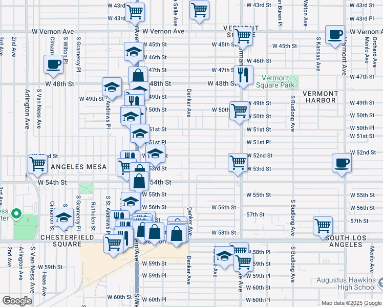 map of restaurants, bars, coffee shops, grocery stores, and more near in Los Angeles