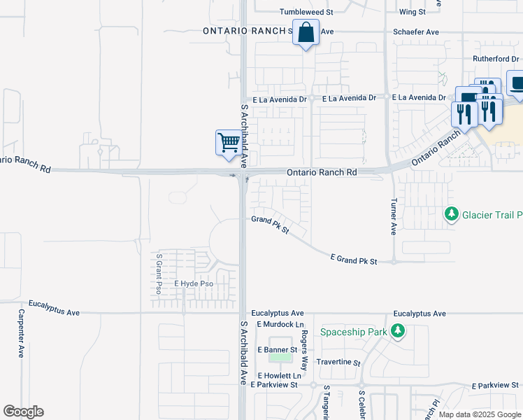 map of restaurants, bars, coffee shops, grocery stores, and more near Carlton Privado in Ontario