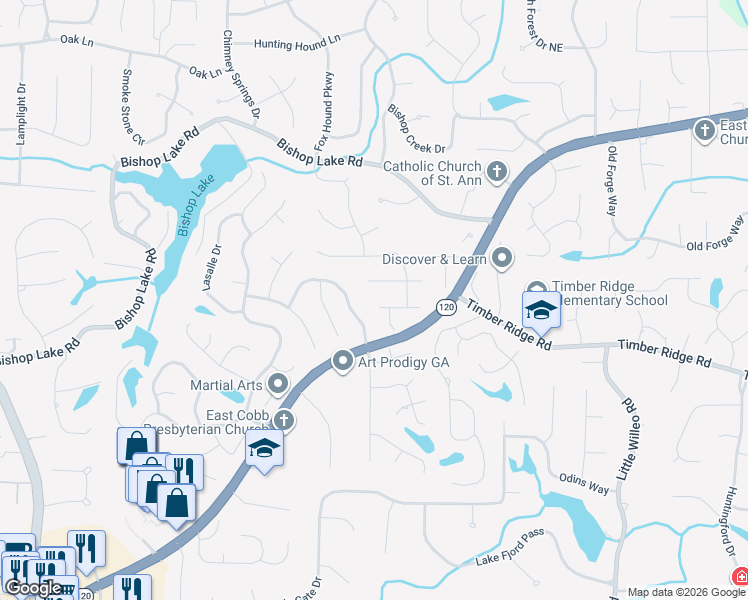 map of restaurants, bars, coffee shops, grocery stores, and more near 4793 Fairville Court in Marietta