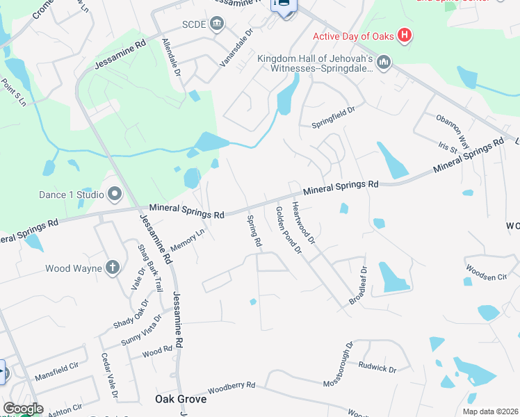 map of restaurants, bars, coffee shops, grocery stores, and more near 4005 Mineral Springs Road in Lexington