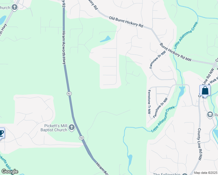 map of restaurants, bars, coffee shops, grocery stores, and more near 600 Hickory Lake Drive in Acworth