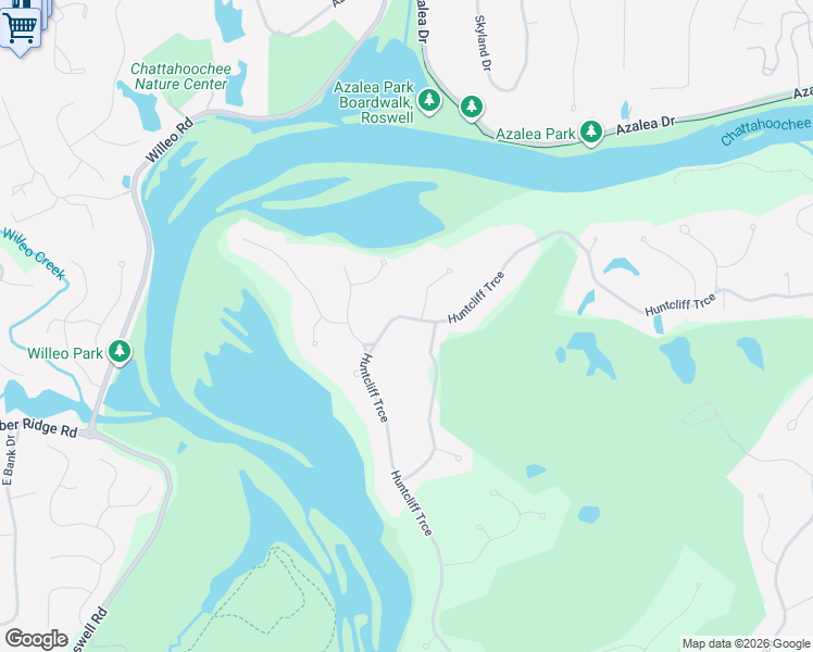 map of restaurants, bars, coffee shops, grocery stores, and more near 9265 Huntcliff Trce in Atlanta