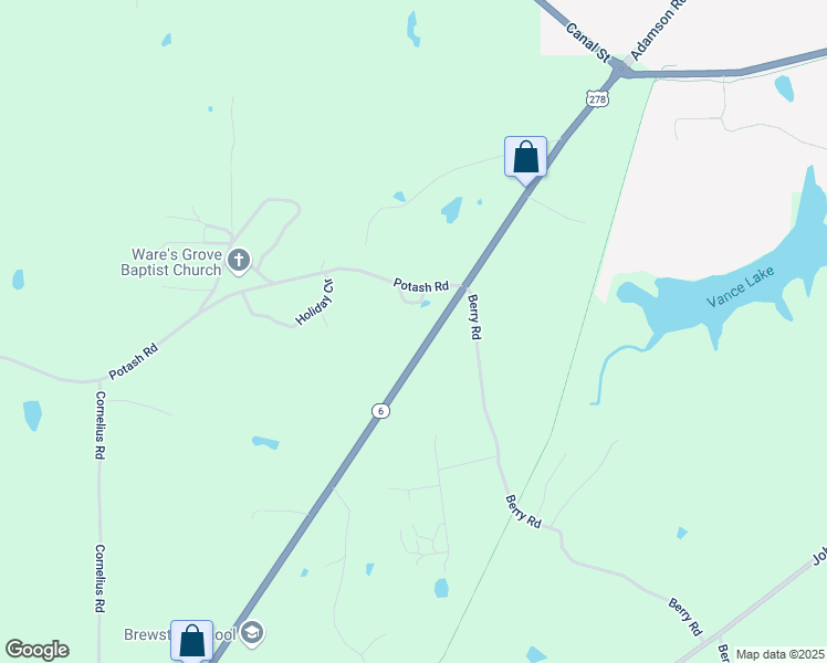 map of restaurants, bars, coffee shops, grocery stores, and more near 726 Piedmont Highway in Cedartown