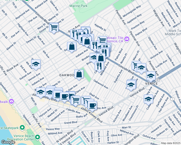 map of restaurants, bars, coffee shops, grocery stores, and more near 1029 Pleasant View Avenue in Los Angeles