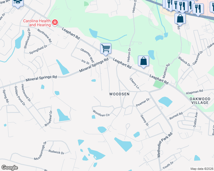 map of restaurants, bars, coffee shops, grocery stores, and more near 226 Mineral Springs Circle in Lexington