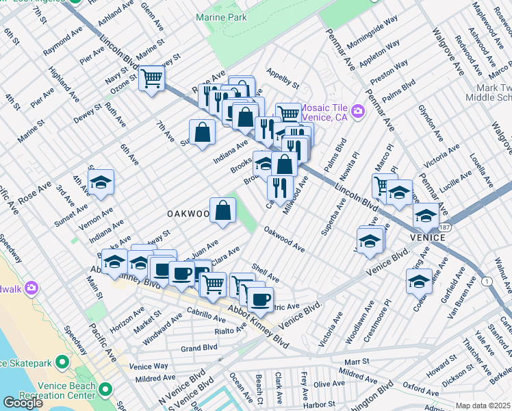 map of restaurants, bars, coffee shops, grocery stores, and more near 1029 Pleasant View Avenue in Los Angeles