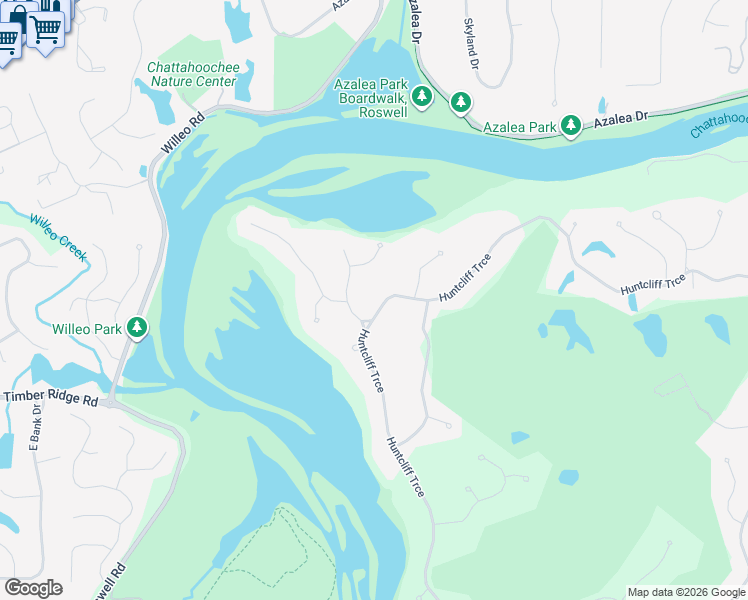map of restaurants, bars, coffee shops, grocery stores, and more near 9315 Huntcliff Trace in Atlanta