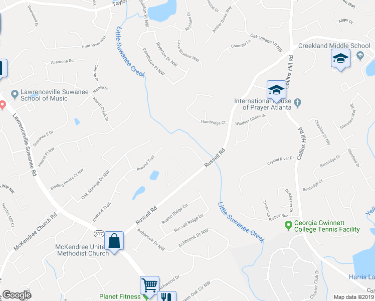 map of restaurants, bars, coffee shops, grocery stores, and more near 1690 Reynolds Mill Drive Northwest in Lawrenceville