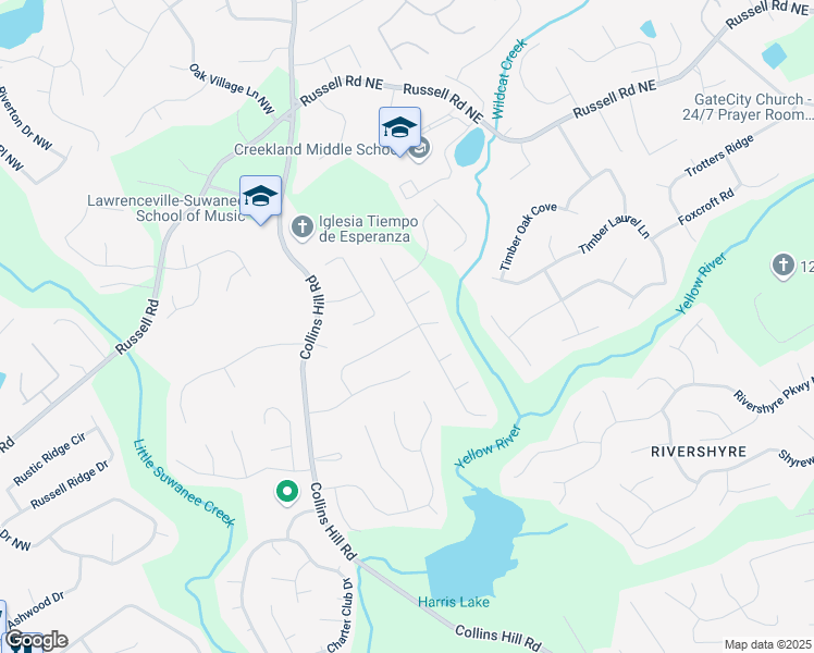 map of restaurants, bars, coffee shops, grocery stores, and more near 1535 Cheshire Court Northwest in Lawrenceville