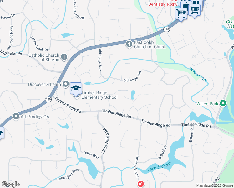 map of restaurants, bars, coffee shops, grocery stores, and more near 5188 Baldwin Terrace in Marietta