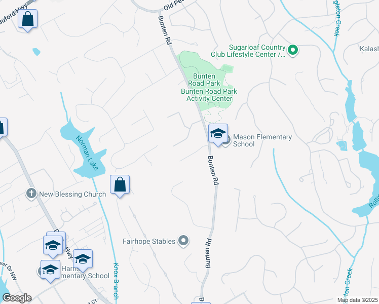map of restaurants, bars, coffee shops, grocery stores, and more near 2667 Ashley Oaks Court Northwest in Duluth