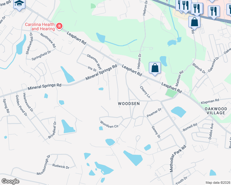 map of restaurants, bars, coffee shops, grocery stores, and more near 226 Mineral Springs Circle in Lexington