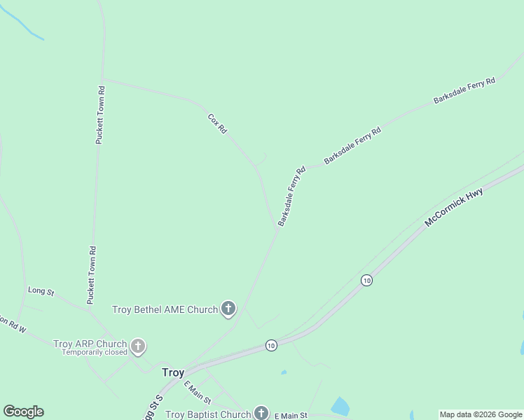 map of restaurants, bars, coffee shops, grocery stores, and more near 101-125 Cox Road in Greenwood County