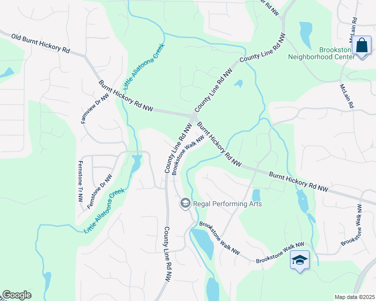 map of restaurants, bars, coffee shops, grocery stores, and more near 5882 Brookstone Walk Northwest in Acworth