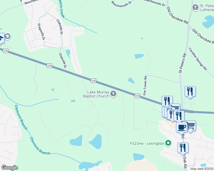map of restaurants, bars, coffee shops, grocery stores, and more near 1023 U.S. 378 in Lexington