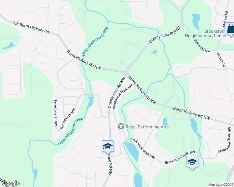 map of restaurants, bars, coffee shops, grocery stores, and more near 5881 Brookstone Walk Northwest in Acworth