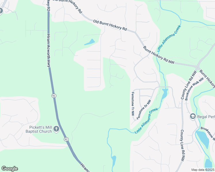 map of restaurants, bars, coffee shops, grocery stores, and more near 16 Dovecrest Way in Acworth