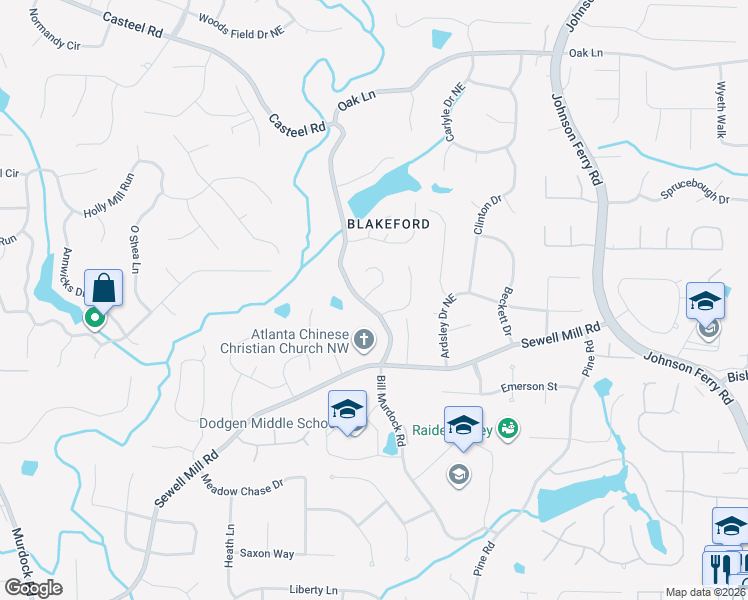 map of restaurants, bars, coffee shops, grocery stores, and more near 1902 Rand Ridge Court in Marietta
