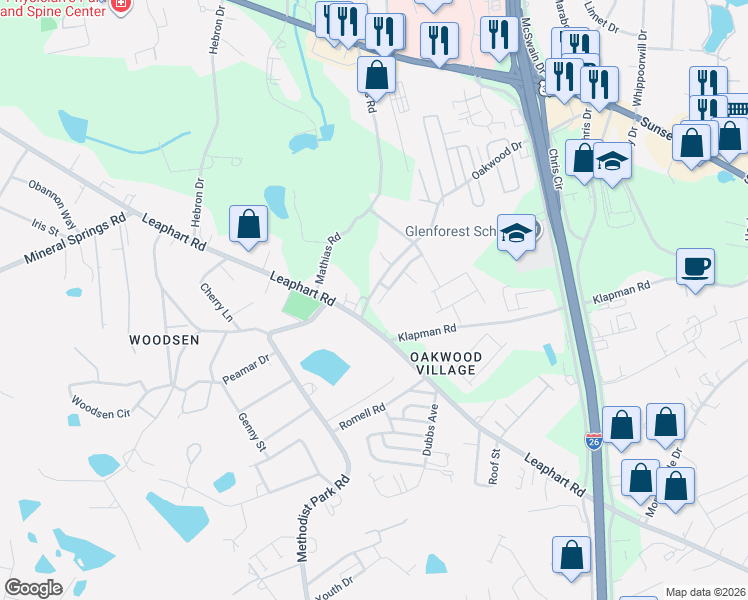 map of restaurants, bars, coffee shops, grocery stores, and more near 244 Chestnut Oak Lane in West Columbia