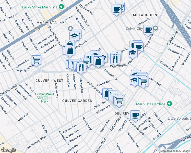map of restaurants, bars, coffee shops, grocery stores, and more near 4272 Campbell Drive in Los Angeles