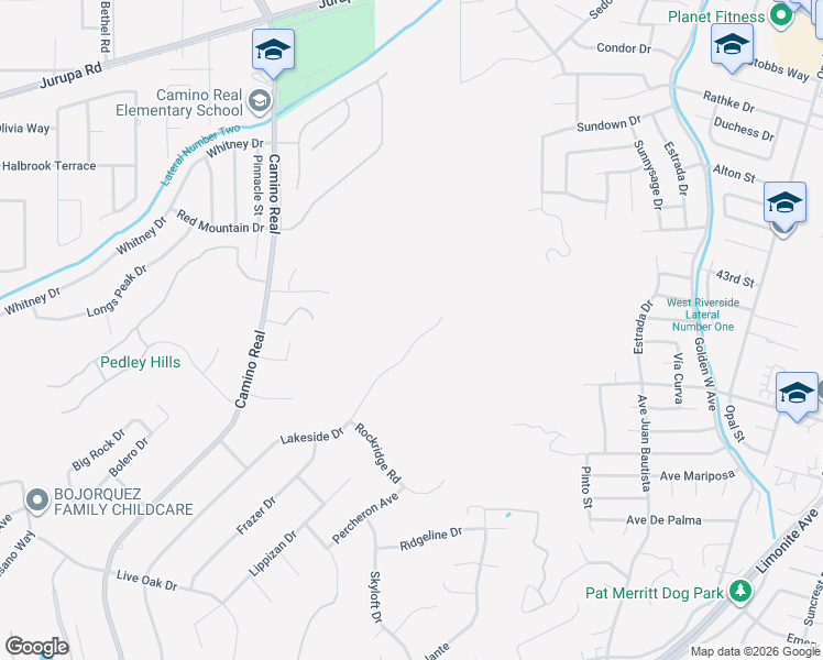 map of restaurants, bars, coffee shops, grocery stores, and more near 7369 Lakeside Drive in Riverside