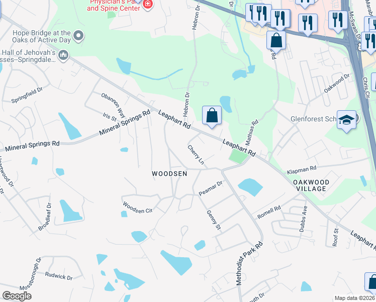 map of restaurants, bars, coffee shops, grocery stores, and more near 10 Cherry Lane in West Columbia