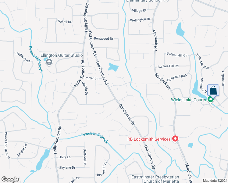 map of restaurants, bars, coffee shops, grocery stores, and more near in Marietta