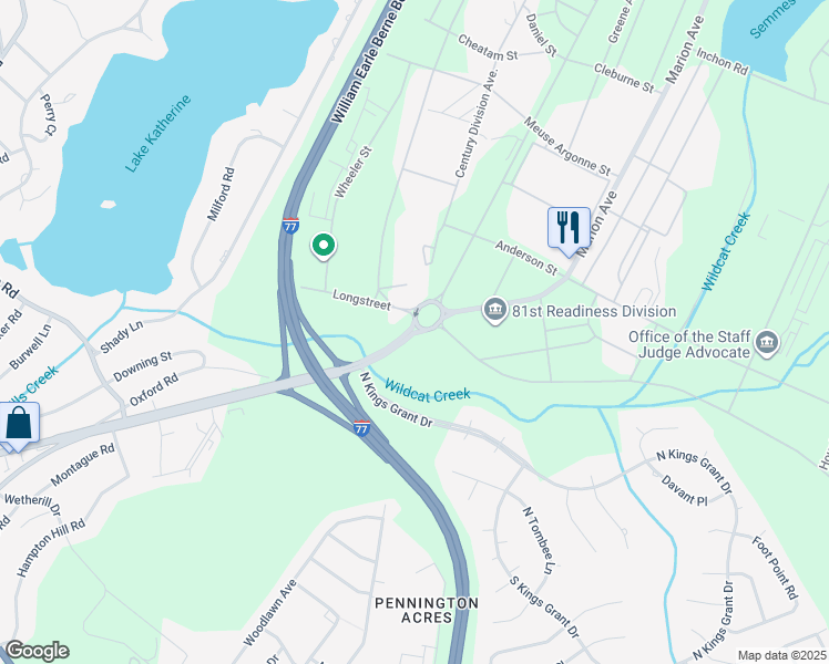 map of restaurants, bars, coffee shops, grocery stores, and more near Fort Jackson Boulevard in Columbia