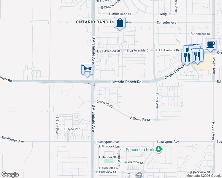 map of restaurants, bars, coffee shops, grocery stores, and more near Carlton Privado in Ontario