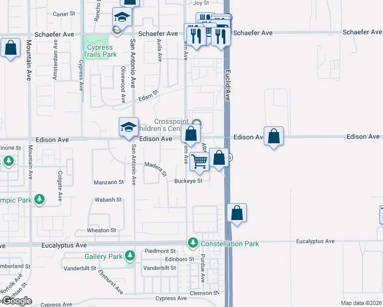map of restaurants, bars, coffee shops, grocery stores, and more near in Ontario