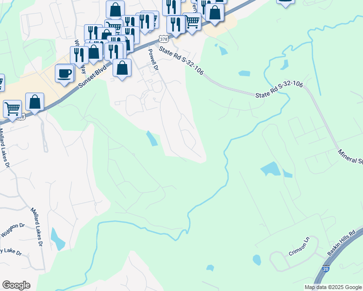 map of restaurants, bars, coffee shops, grocery stores, and more near 194 Giaben Drive in Lexington