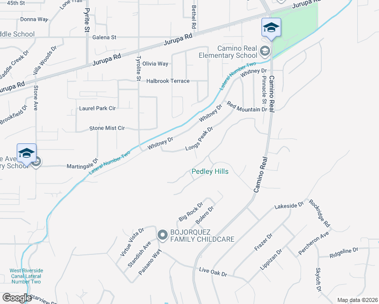 map of restaurants, bars, coffee shops, grocery stores, and more near 5062 Pikes Court in Riverside