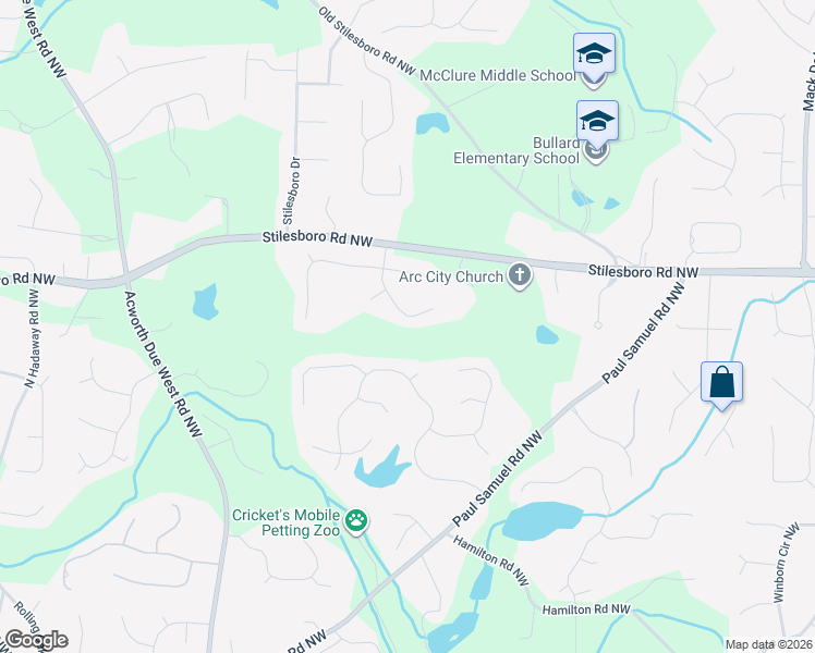 map of restaurants, bars, coffee shops, grocery stores, and more near 1723 Nemours Drive Northwest in Kennesaw
