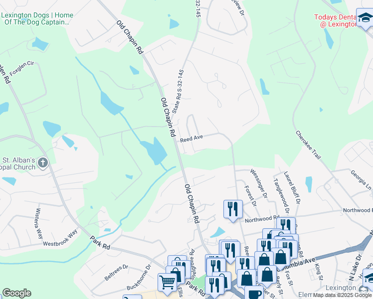 map of restaurants, bars, coffee shops, grocery stores, and more near 113 Andover Court in Lexington
